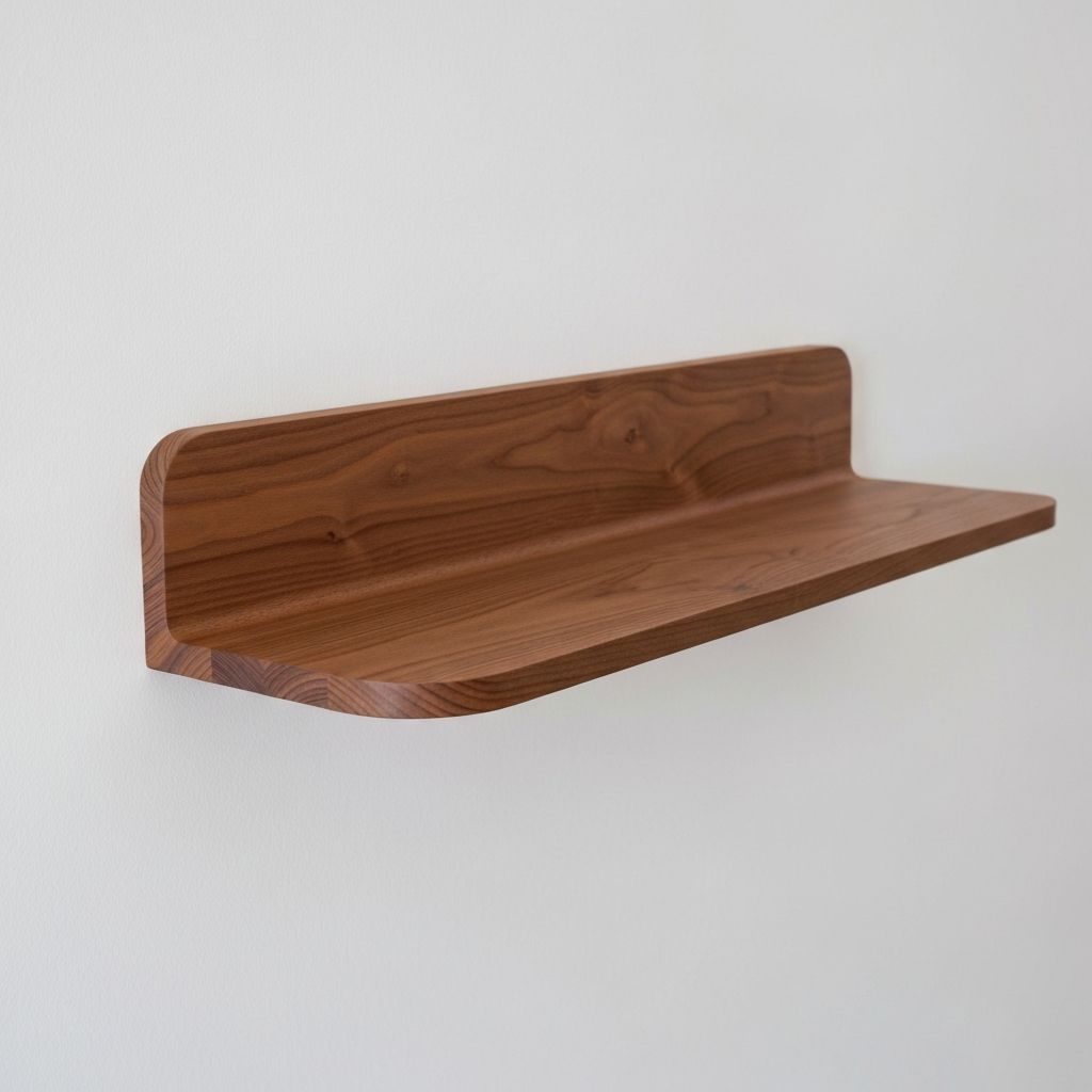 월넛 부동식 선반 80cm